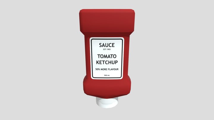 MD4444: Reference: Sauce Bottle (UV and Texture) 3D Model