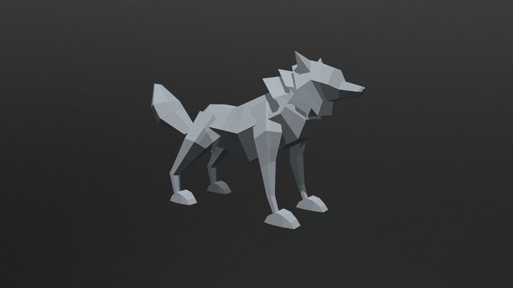 Low Poly Wolf 3D Model