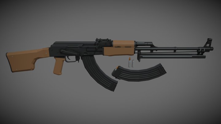 low-poly RPK 7.62 – Free 3D Model STL
