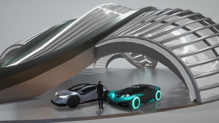 FREE Sci-fi building design architecture 3D Model