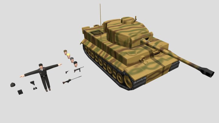 Free Tiger And Crew Kit 3D Model