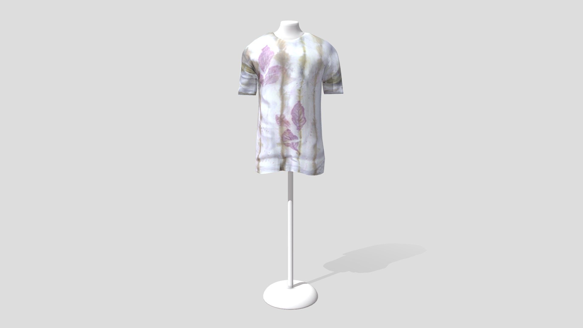 ROUND NECK T-SHIRT - NATURAL DYE -ECOPRINT