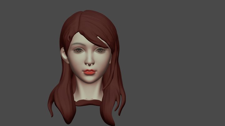 girl head  practice 3D Model