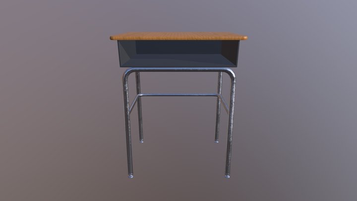 School Desk 3D Model