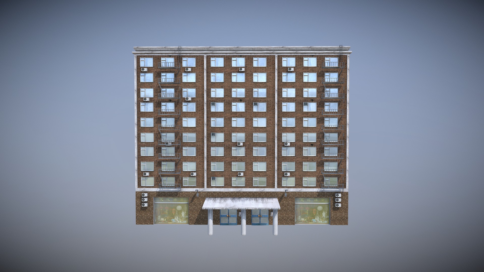 3D model Modern Building 7. - This is a 3D model of the Modern Building 7.. The 3D model is about a tall building with a window.