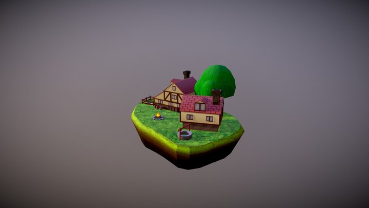 Island HOUSE feat.Tree 3D Model