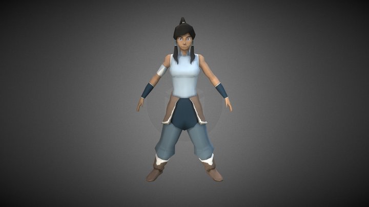 Water bending Korra - Low Poly 3D Model
