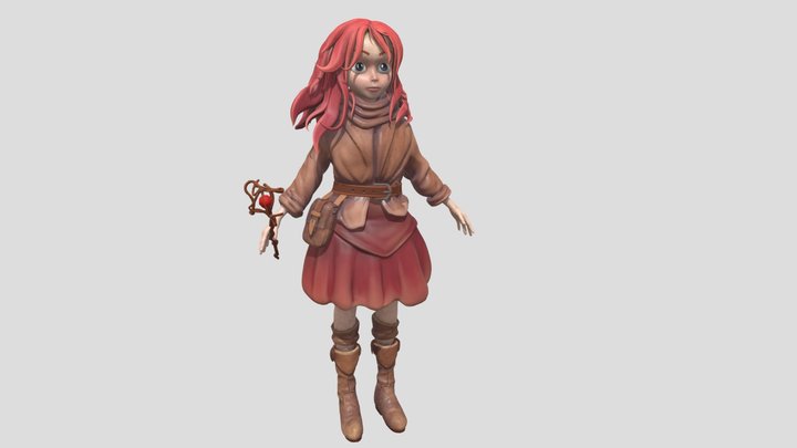 red hair girl gamecharacter 3D Model
