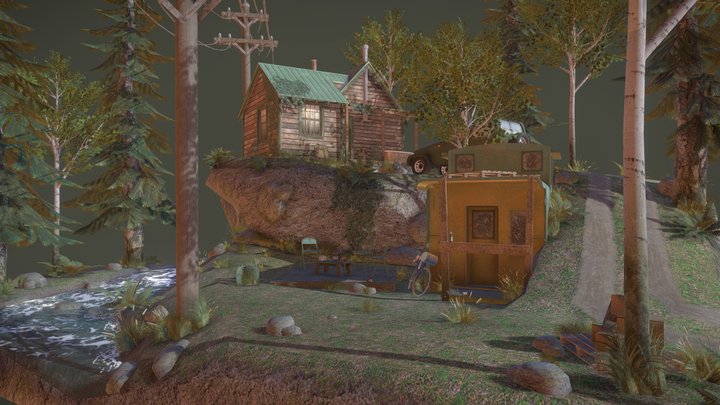 DAE Diorama - Forest loner 3D Model