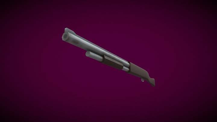 Shotgun - Remington (PSX Style Textures) 3D Model
