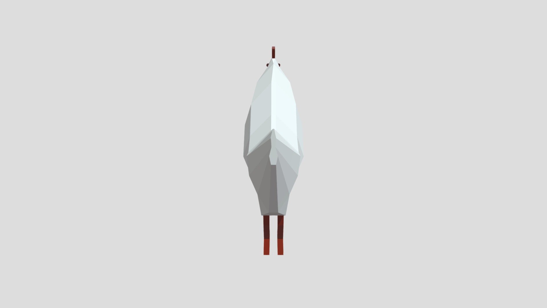 Low poly white chicken