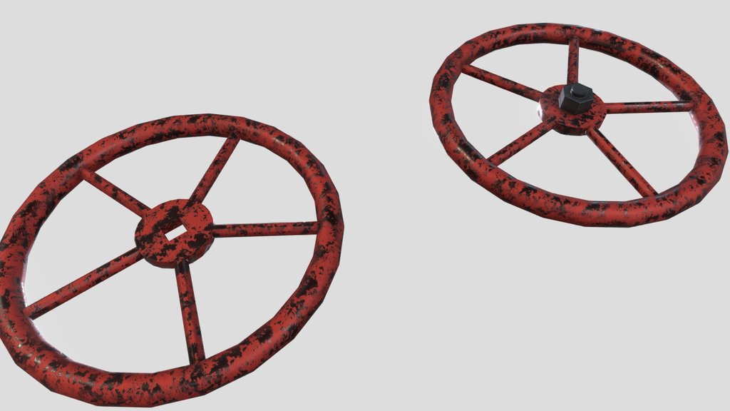 Rusty Industrial Valve Wheel 3D Model