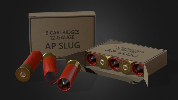 12ga AP Slug “SVAROG” - ARMY variant 3D Model