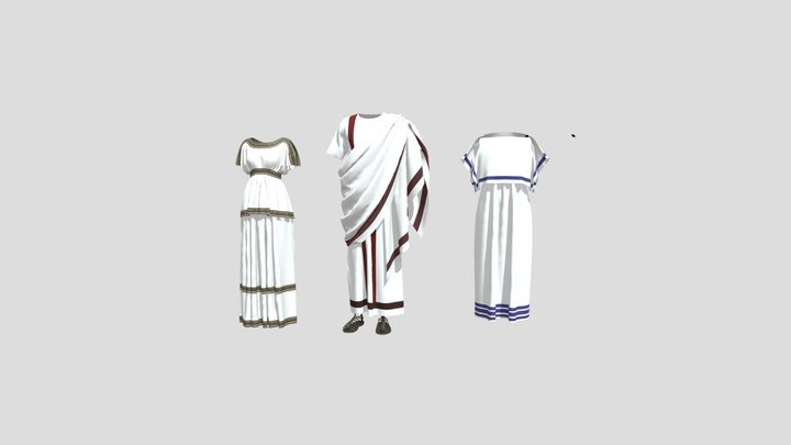 Roman style outfits 3D Model