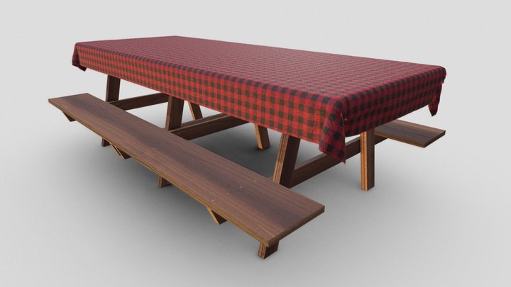 Simple picnic table 3D Model