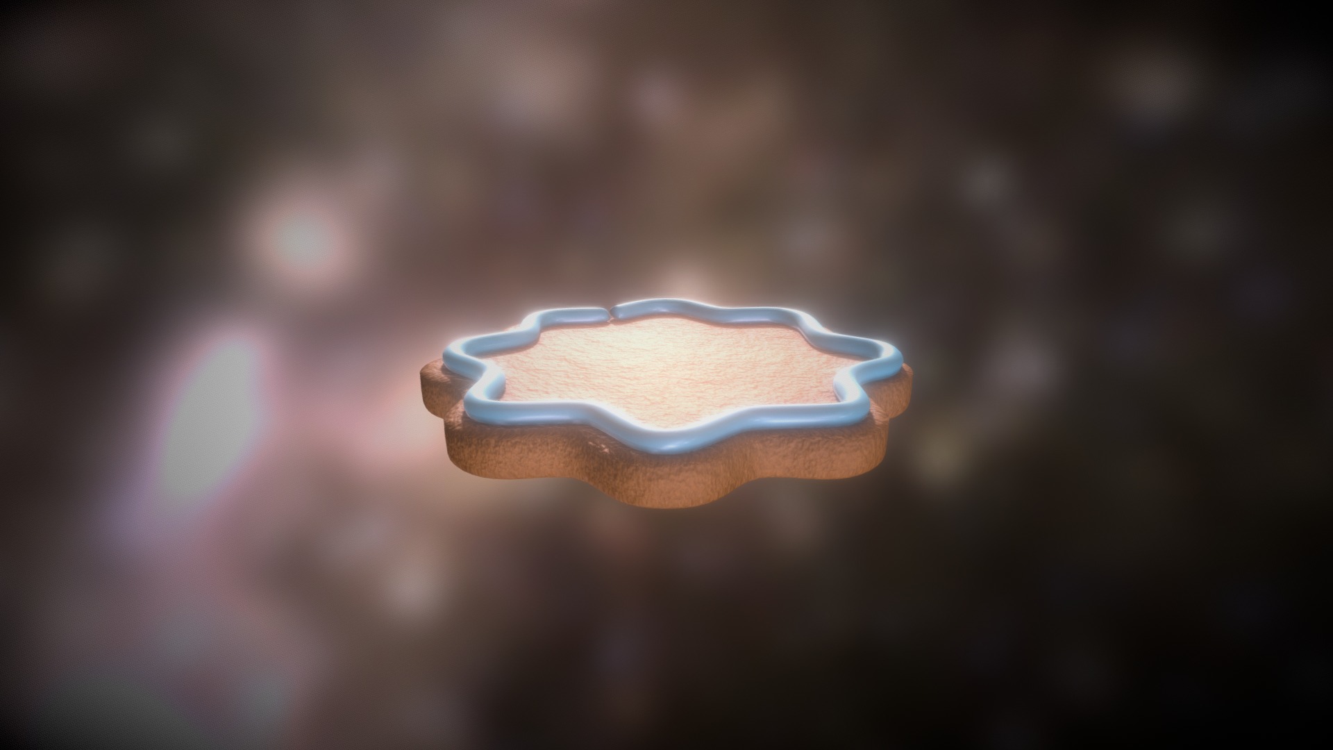 3D model Gingerbread with light blue decoration - This is a 3D model of the Gingerbread with light blue decoration. The 3D model is about a blue and white jellyfish.