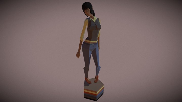 Lowpoly girl 3D Model