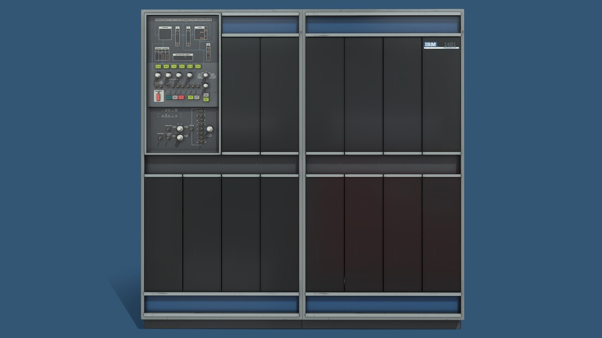 IBM 1401 Central Processing Unit Download Free 3D model by maxdragonn