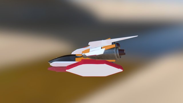 Space Travel Ship Colour 3D Model