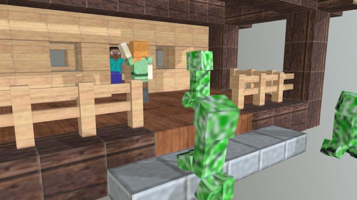 Minecraft House 3D Model