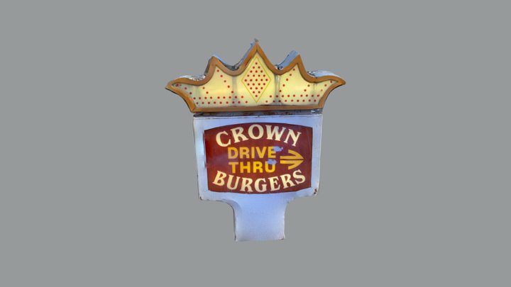 Crown Burgers Sign 3D Model