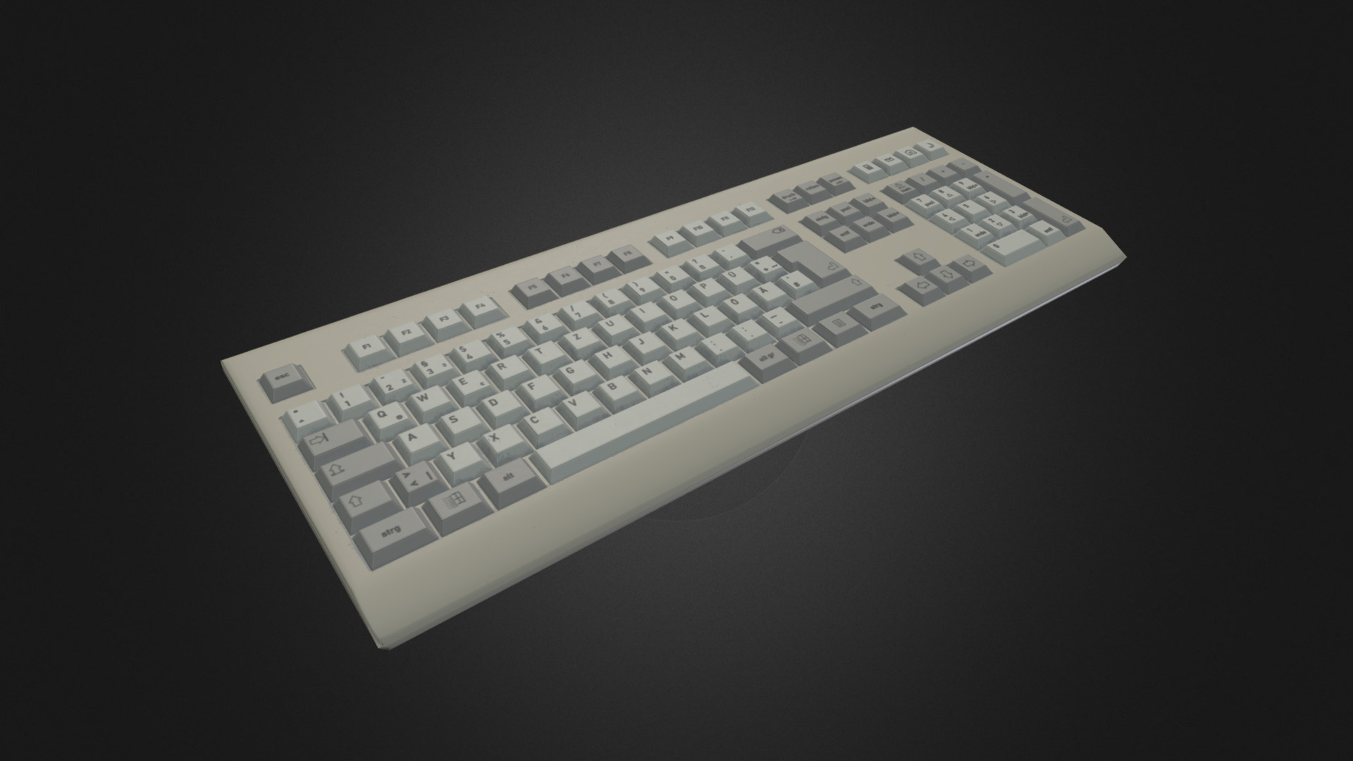 3D model Engine-Ready Keyboard - This is a 3D model of the Engine-Ready Keyboard. The 3D model is about a white keyboard on a black background.