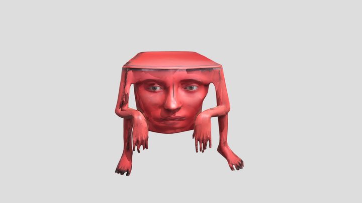 Red Face Table 3D Model