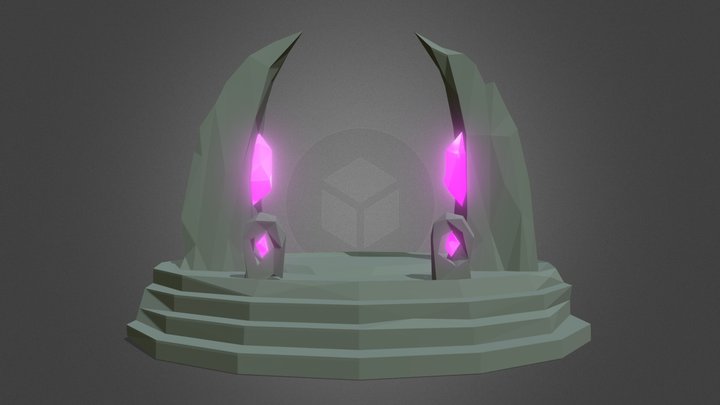 Low Poly Stone Portal 3D Model