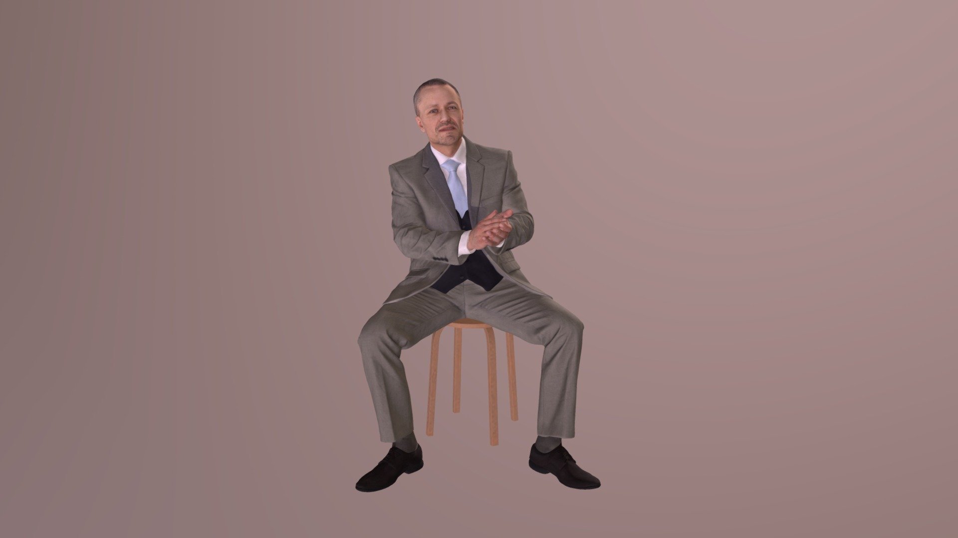 Sitting Business Man Francis Clapping Audience
