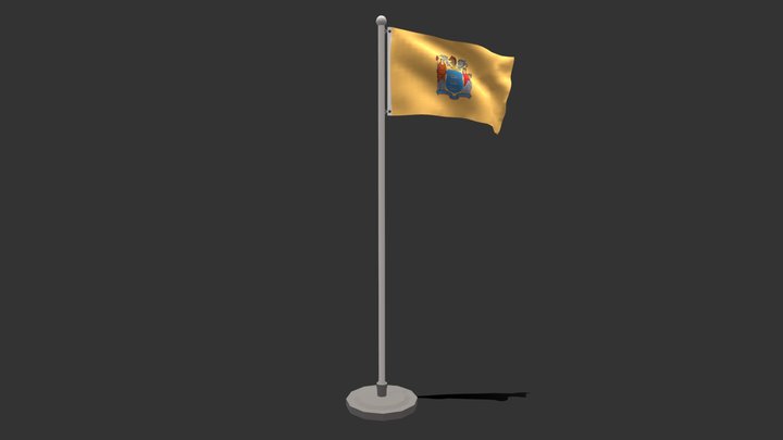 Seamless Animated New Jersey Flag 3D Model