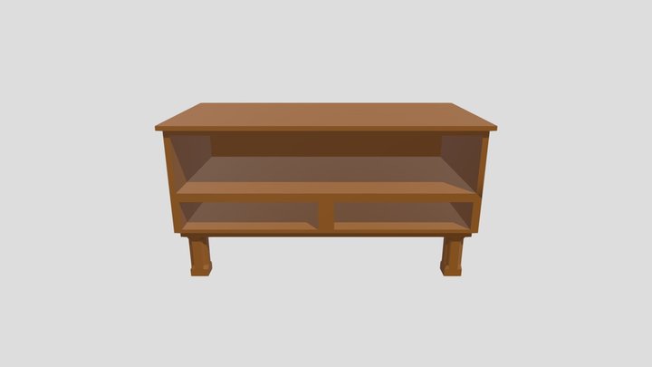 Low Poly, Old-Style TV Stand 3D Model