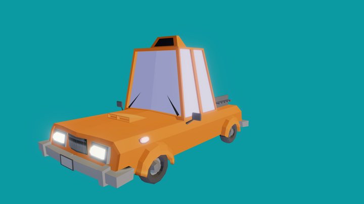 Taxi_car  from the car collection, low poly 3D Model