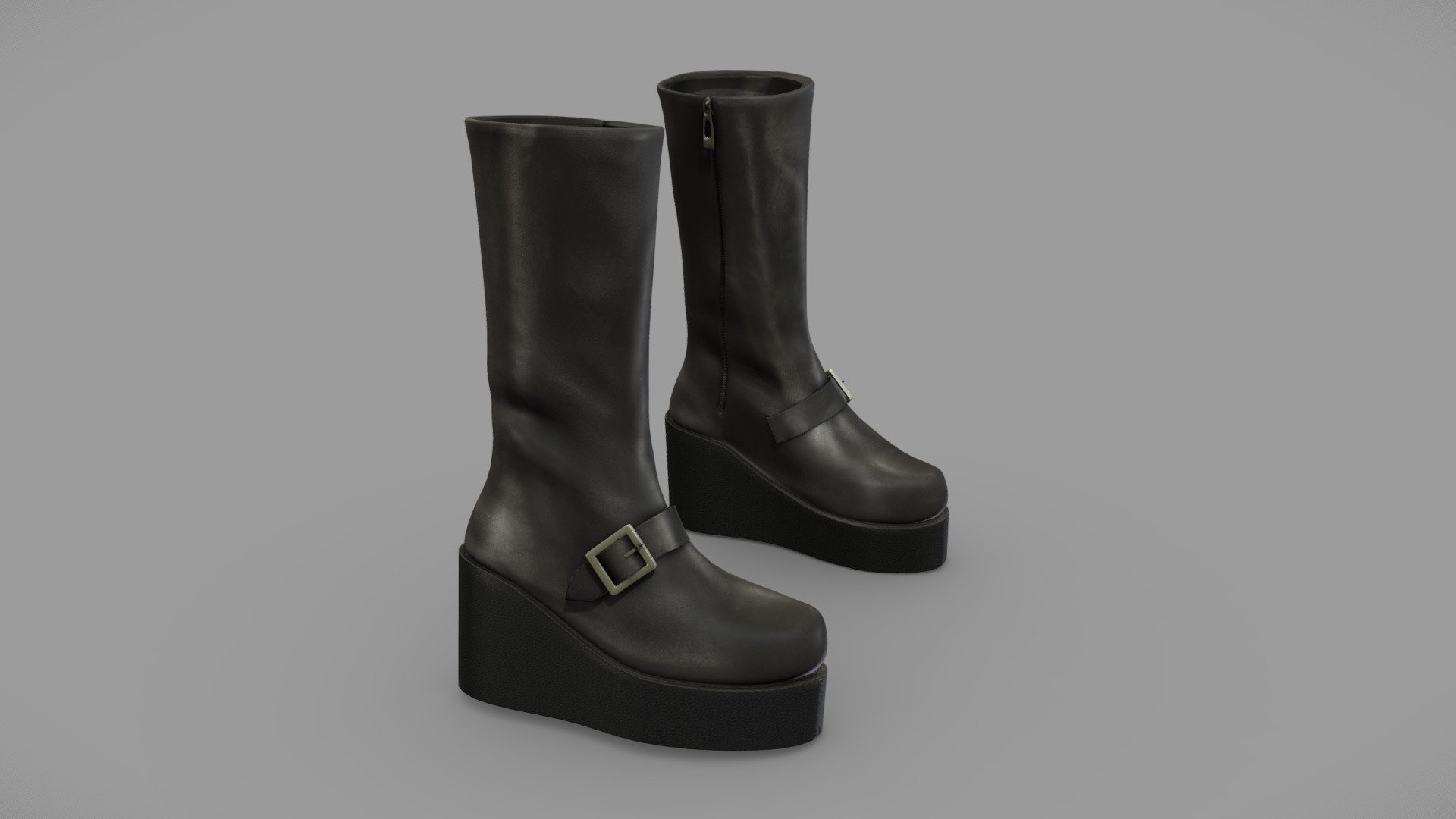 Female Platform Calf Boots - Buy Royalty Free 3D model by 3dia [62ad24b ...