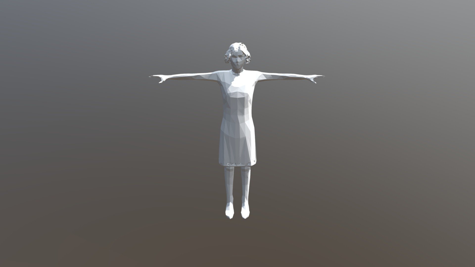 High Poly Statuette Italian Chef Cook T-Pose 3D Model