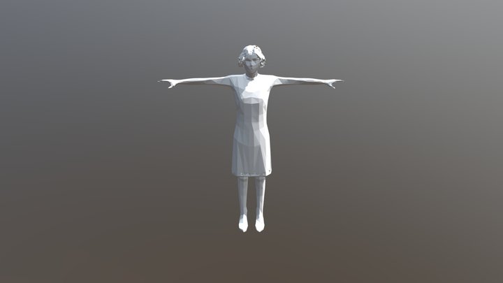 Woman Low poly t-pose 3D Model