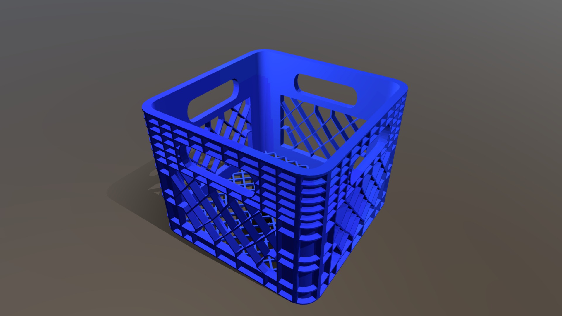 3D model Plastic Crate - This is a 3D model of the Plastic Crate. The 3D model is about a blue and white logo.