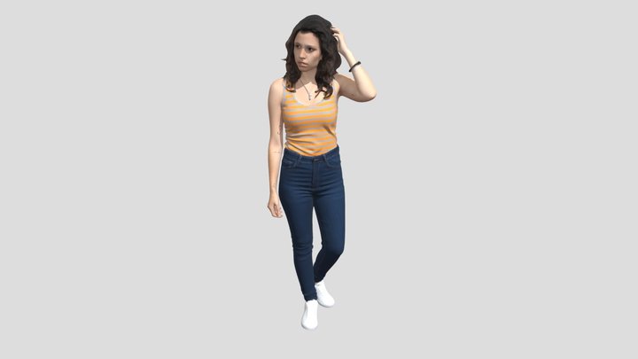 Orange Striped Tank Portrait – Modelo 3D gratuito STL