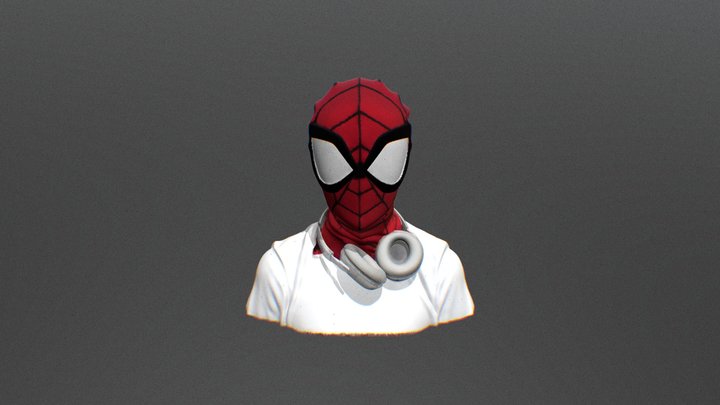 Spider-Man Mask with Headphones 3D Model