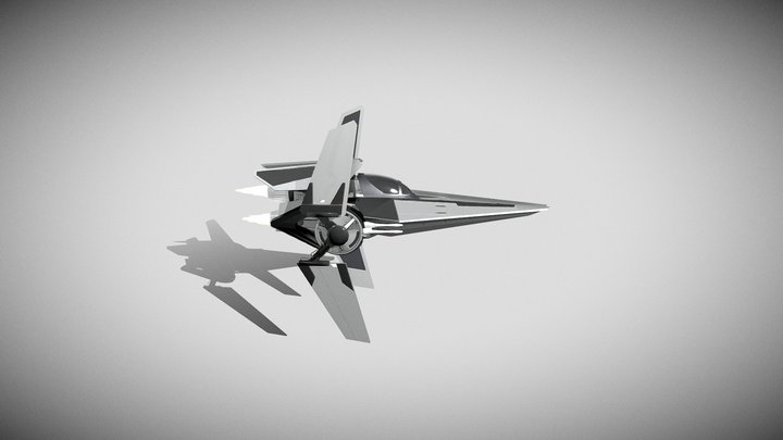 Textured V-wing 3D Model