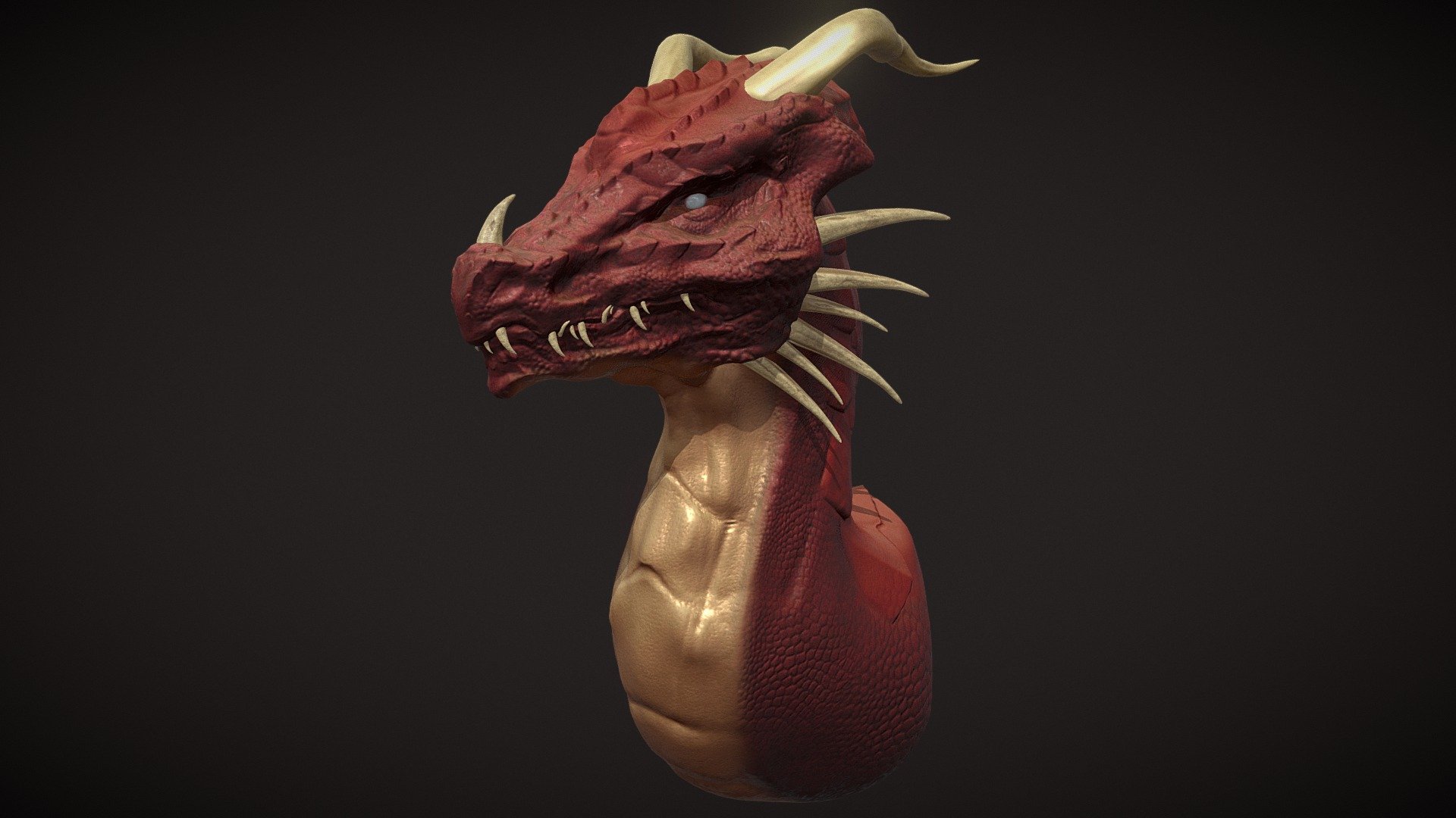 Red Dragon bust - Download Free 3D model by Matias Herrera (@matias ...