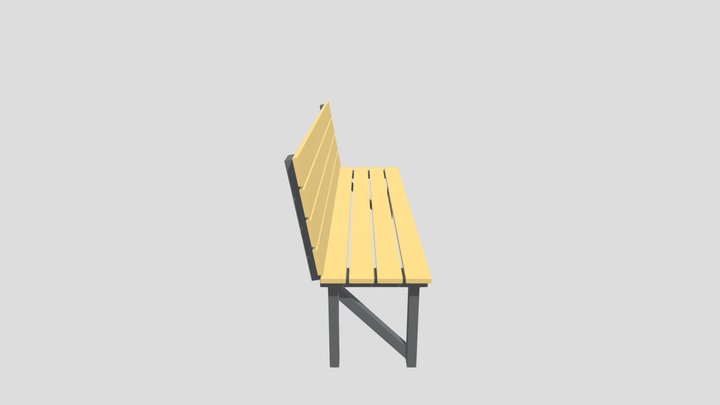 Low Poly Bench 3D Model