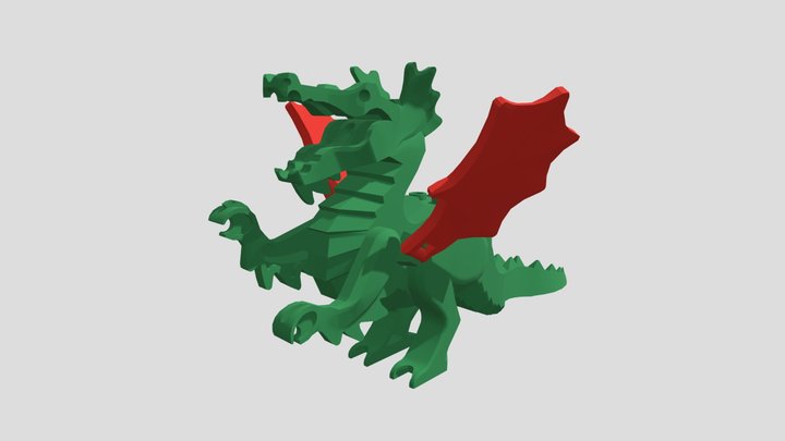 LEGO Classic Dragon with red Wings 3D Model