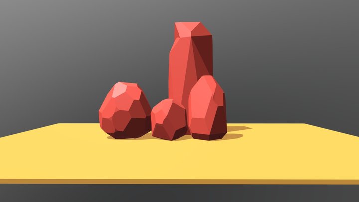 Basic Low Poly Rocky Desert 3D Model
