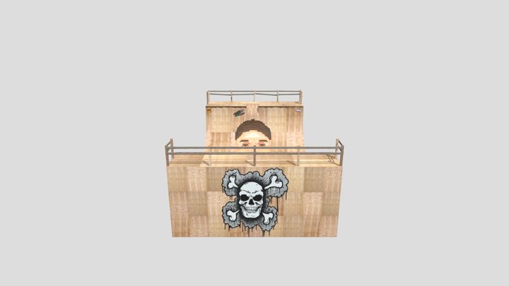 Skateboard Ramp - Pixel Art 3D Model