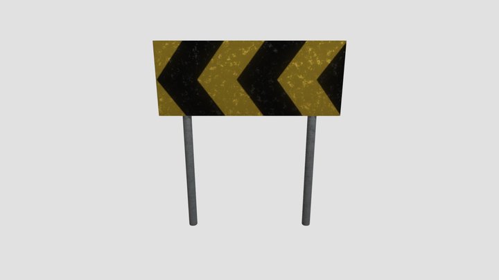 corner turn sign 3D Model