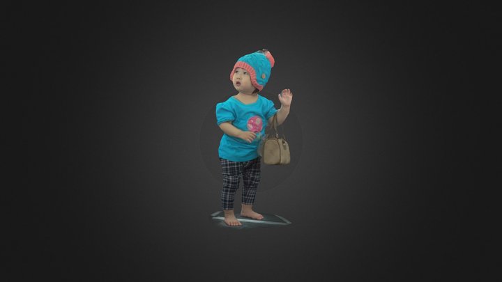 child holding bag 3D Model