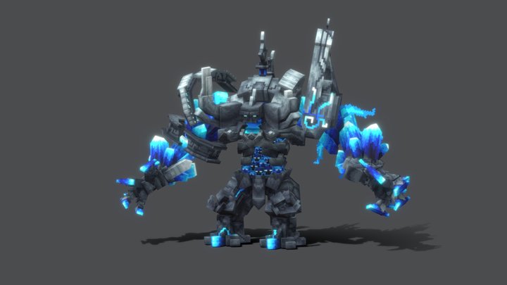 Blue Spirit Golem by Arcanus 3D Model