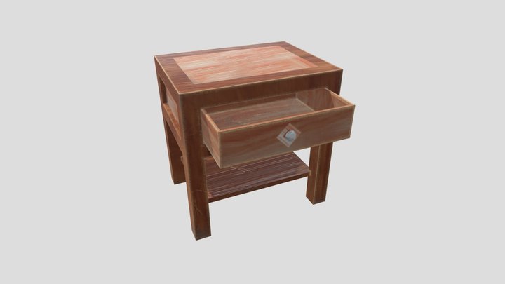 Old Bedside Table 3D Model