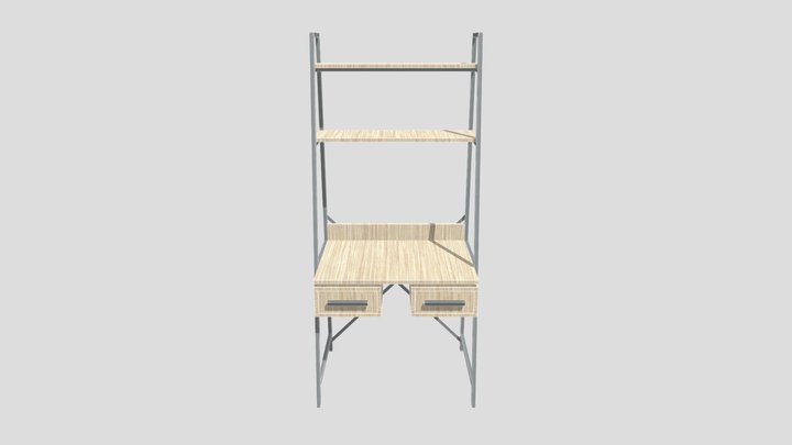 desk with shelves 3D Model
