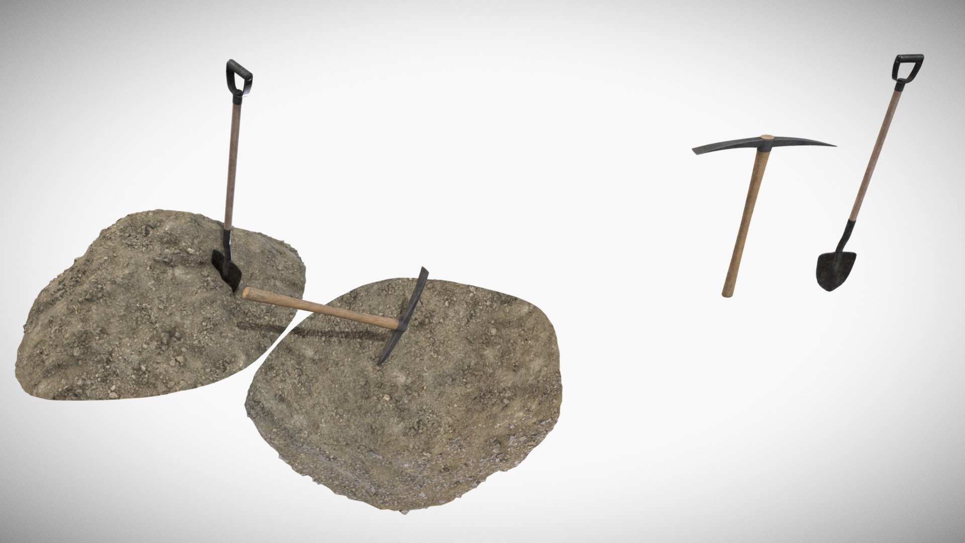 Shovel And Pick Axe 3D model by 3ddominator (roughdominator